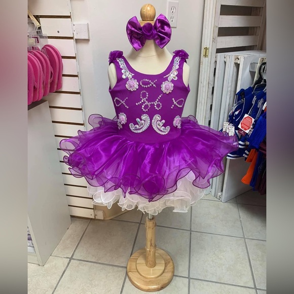open lace back dress Sugar Kayne C226 Short Ruffle Rhinestone Corset Cupcake Pageant Dress Rhinestone Crystal Gown 3T / Royal